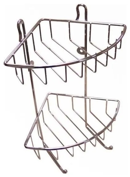 Mensola da doccia a due piani 22,5x30 cm cromo lucido