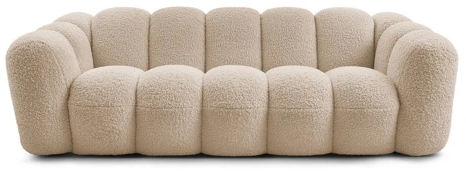 Divano marrone chiaro con rivestimento in bouclé 232 cm Hippolyte – Bobochic Paris