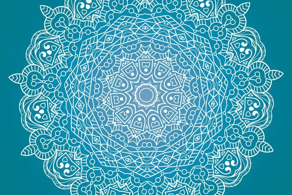 Carta da parati – Mandala meditativa su sfondo blu