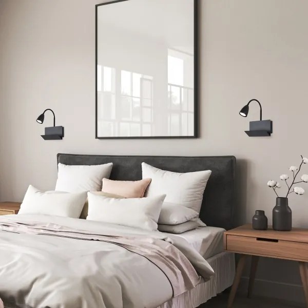 Rabalux 71089 - Applique con mensola TACITO 1xGU10/25W/230V nero