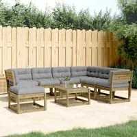 Set Divani da Giardino 7pz con Cuscini Legno Impregnato di Pino 3216934