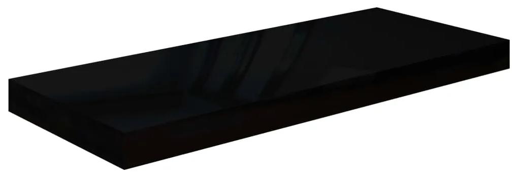 Scaffale a parete nero lucido 60x23,5x3,8 cm in mdf