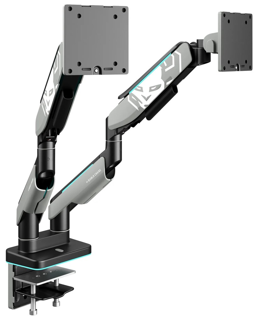 Supporto Doppio per Monitor da 49 Pollici Grigio e Nero RGB X-Arm Dual