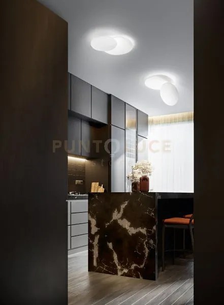 Plafoniera drum in alluminio colore bianco a led 43w 3440lm - 3000k...