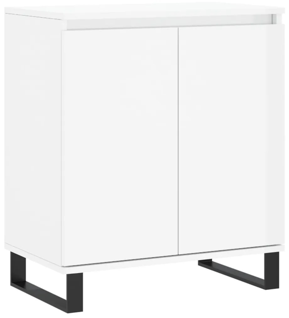 Credenza bianco lucido 60x35x70 cm in legno multistrato