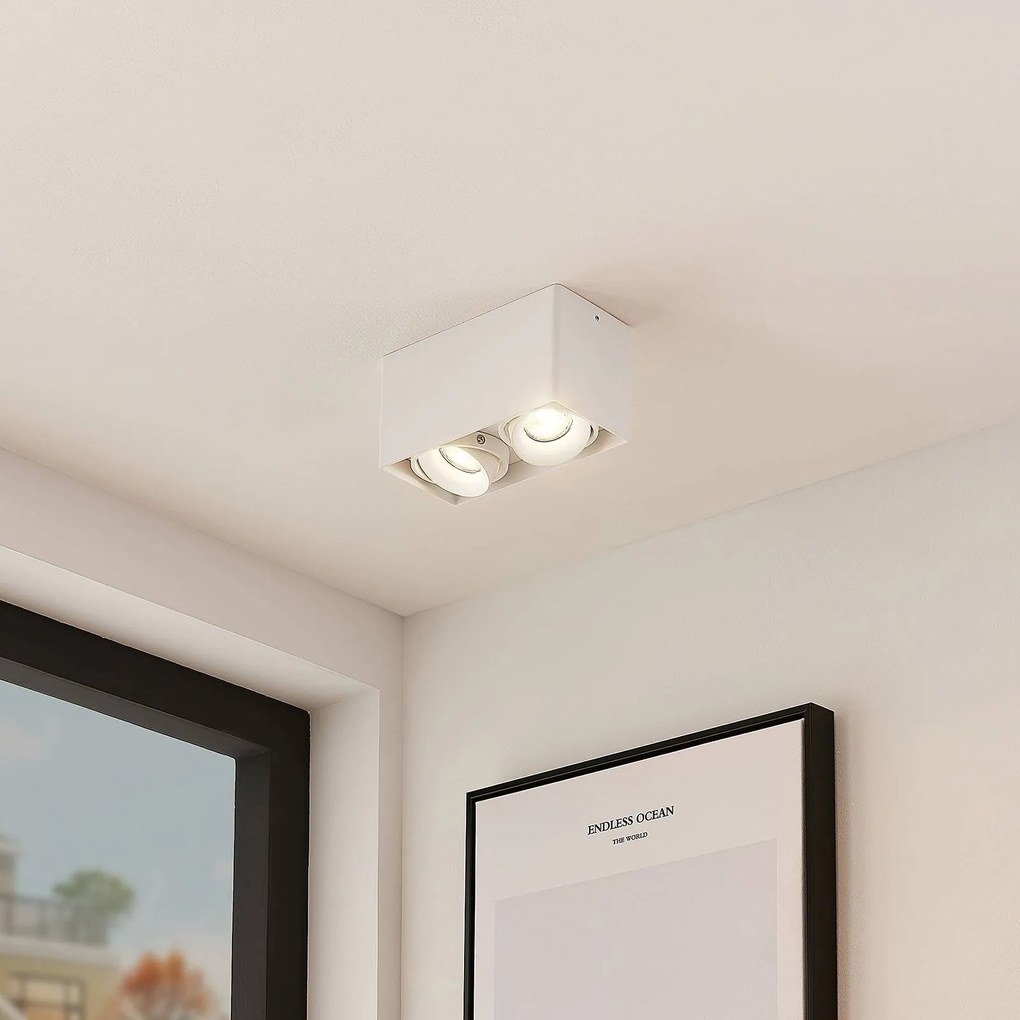 Arcchio Faretto Kubika, 19 cm, bianco, a 2 luci, metallo
