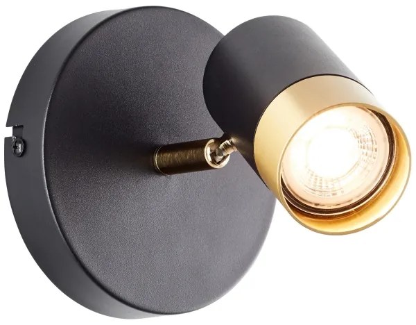 Brilliant - Faretto da parete a LED VIGOLO 1xGU10/5W/230V nero/oro