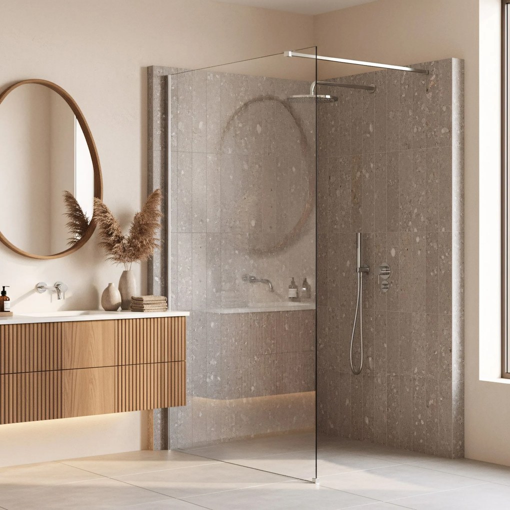 Parete doccia Rea Flexi Transparent / Chrome 90