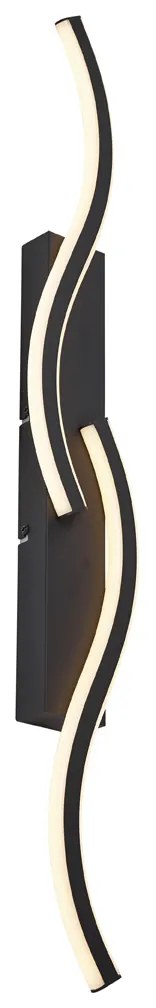 Lampada da parete di design nera dimmerabile a 3 livelli 2 luci - Bummy