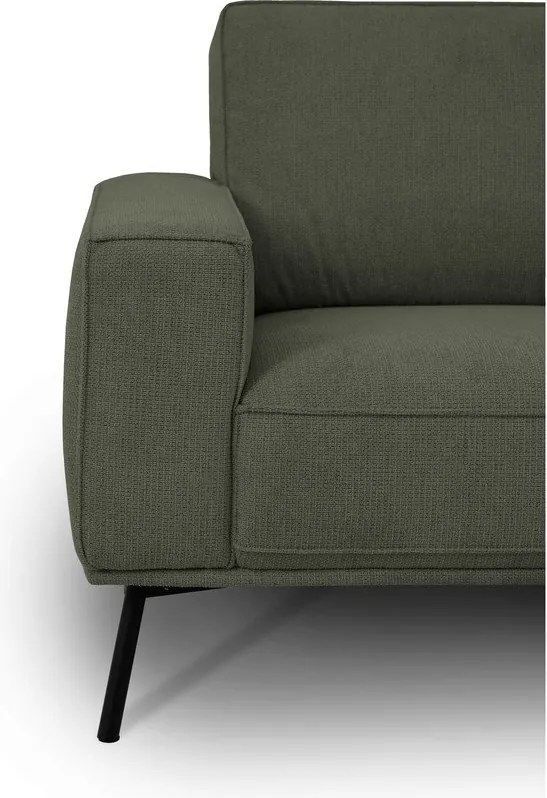 Divano angolare verde scuro (con penisola a destra/a L) con rivestimento in ciniglia Amsterdam – Scandic