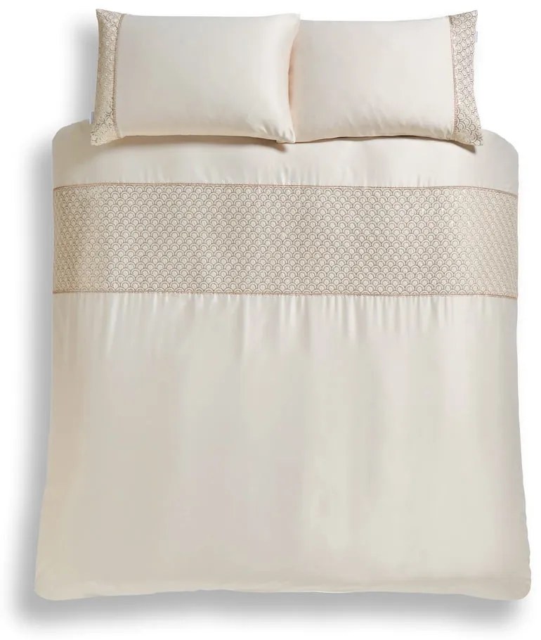 Biancheria da letto matrimoniale in microsatinato beige 200x200 cm Deco Sequin - Catherine Lansfield