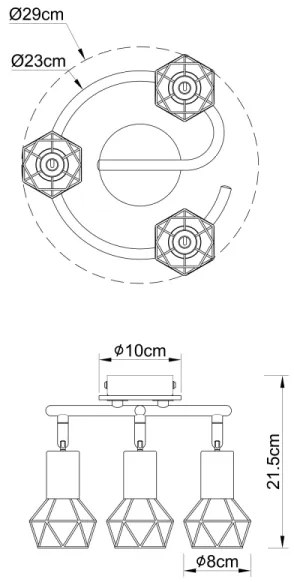 Globo 54802S-3H - Faretto XARA 3xE14/40W/230V