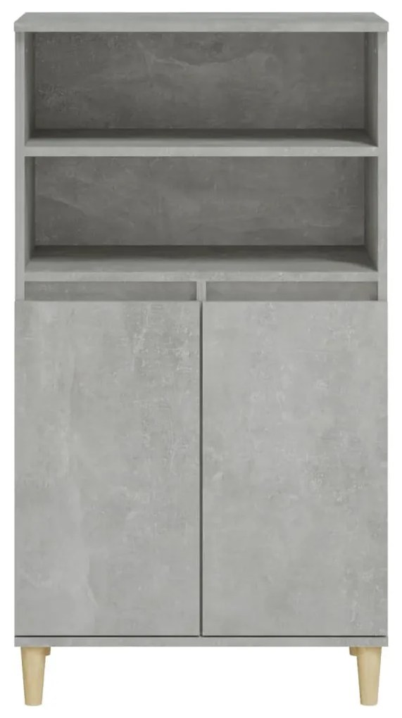 Credenza grigio cemento 60x36x110 cm in legno multistrato