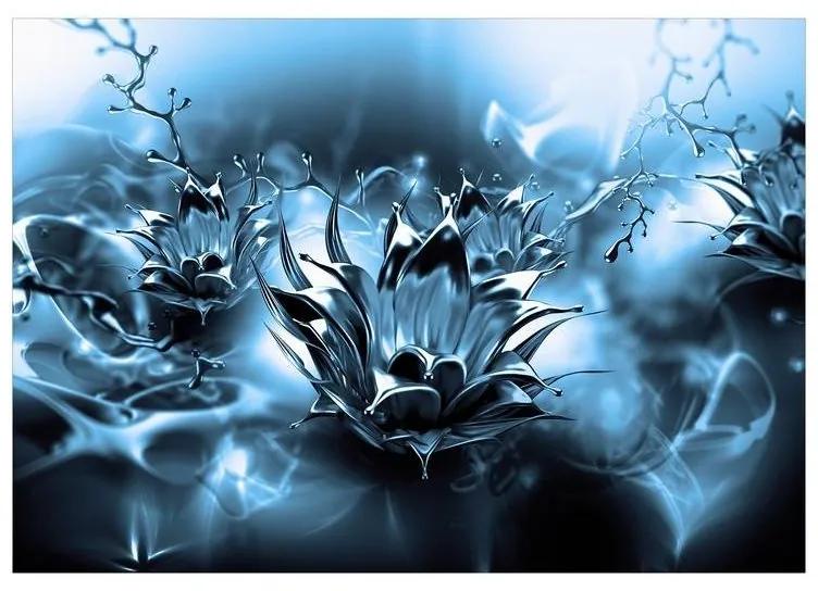 Fotomurale adesivo Oily Flower (Blue)