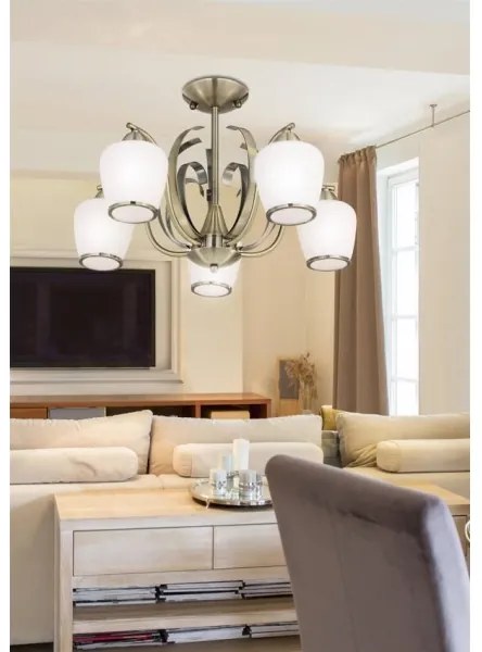 Lampadario a sospensione con supporto rigido OPERA 5xE27/60W/230V