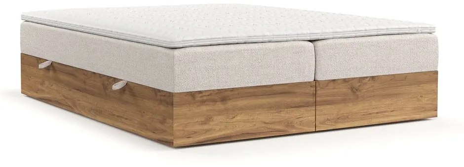 Letto boxspring con contenitore in marrone chiaro-naturale 180x200 cm Faro - Maison de Rêve