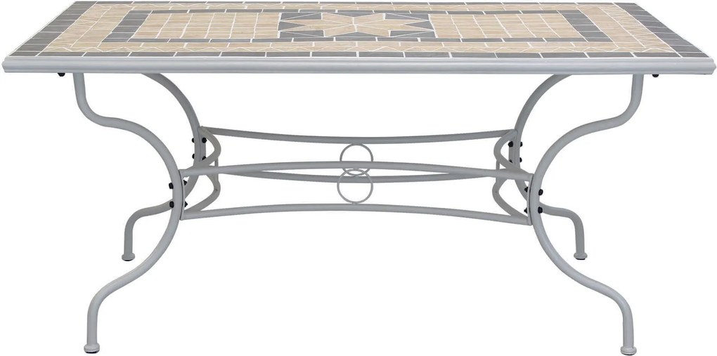 VENTUS - set tavolo in ferro cm 160 x 90 x 74 h con 6 poltrone Ventus