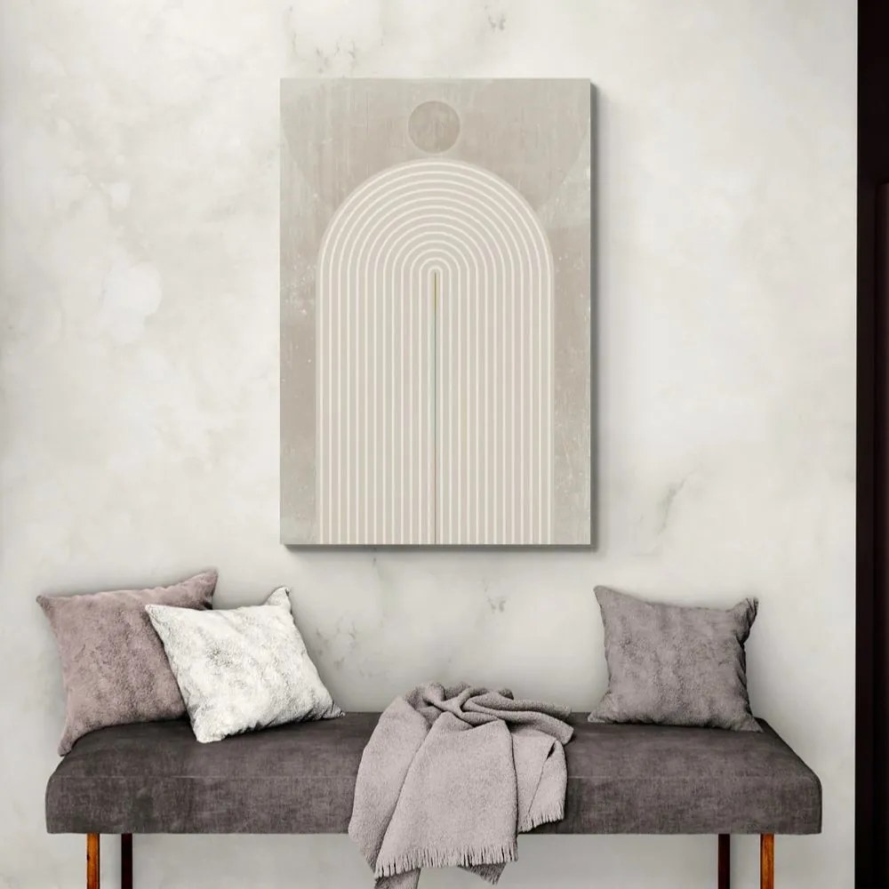 Stampa su tela – Arcobaleno beige moderno Mid-Century