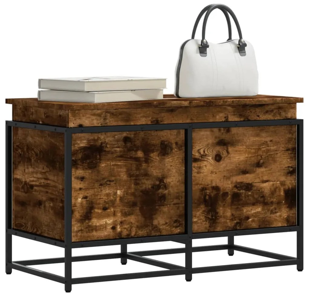 Contenitore Con Coperchio Rovere Fumo 80x40x51,5cm Truciolato /