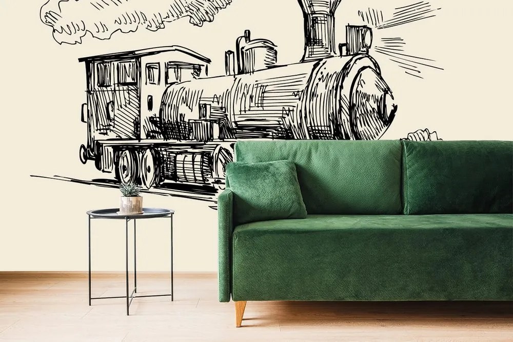 Carta da parati – Treno in stile retrò