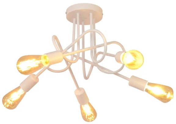 Lampadario a soffitto per bambini OXFORD 5xE27/15W/230V bianco