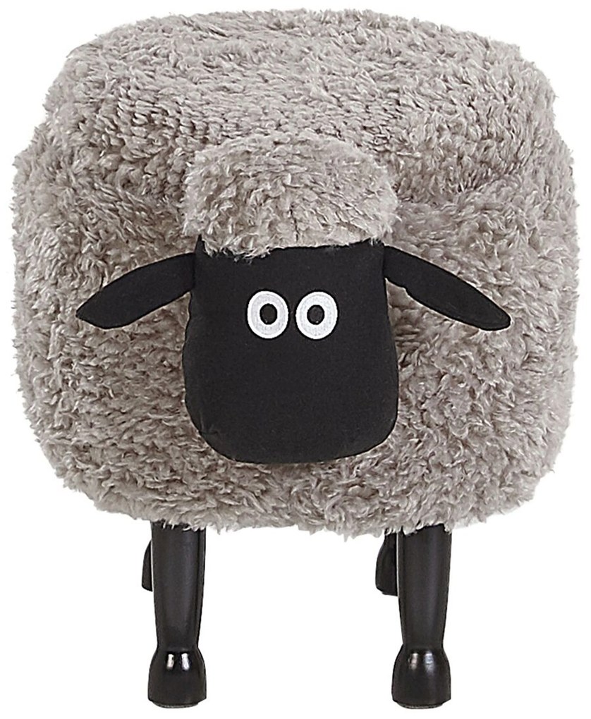 Pouf animaletto in tessuto grigio SHEEP Beliani