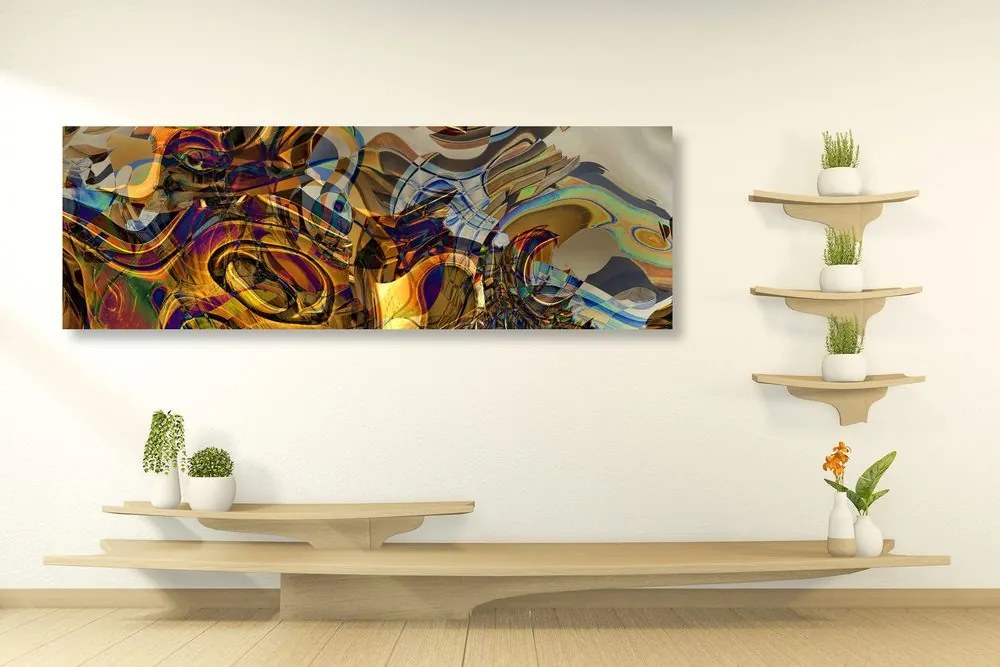 Quadro su tela – Design astratto dorato