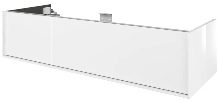 Mobile da bagno sospeso sotto lavabo L 135 x H 32 x P 48 cm bianco laccato lucido, 2 cassetti SENSEA Neo Frame