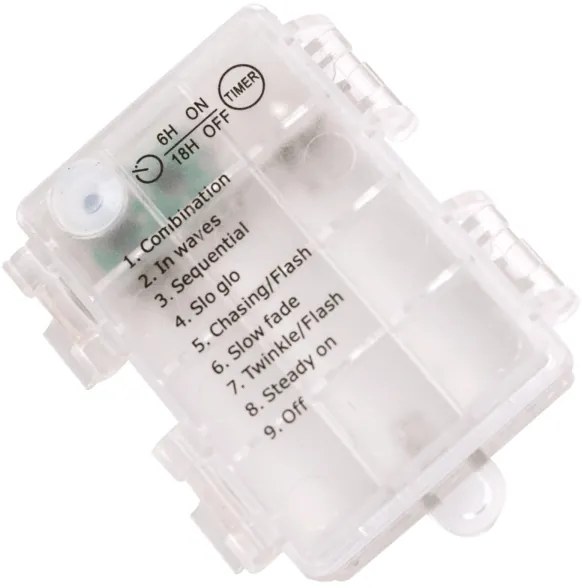 Aigostar -Catena LED natalizia da esterno 100xLED/8 funzioni 3xAA 10,3m IP44 bianco caldo