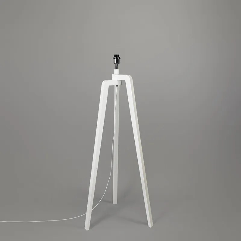 Lampada da terra treppiede bianca con paralume nero 50 cm - Puros
