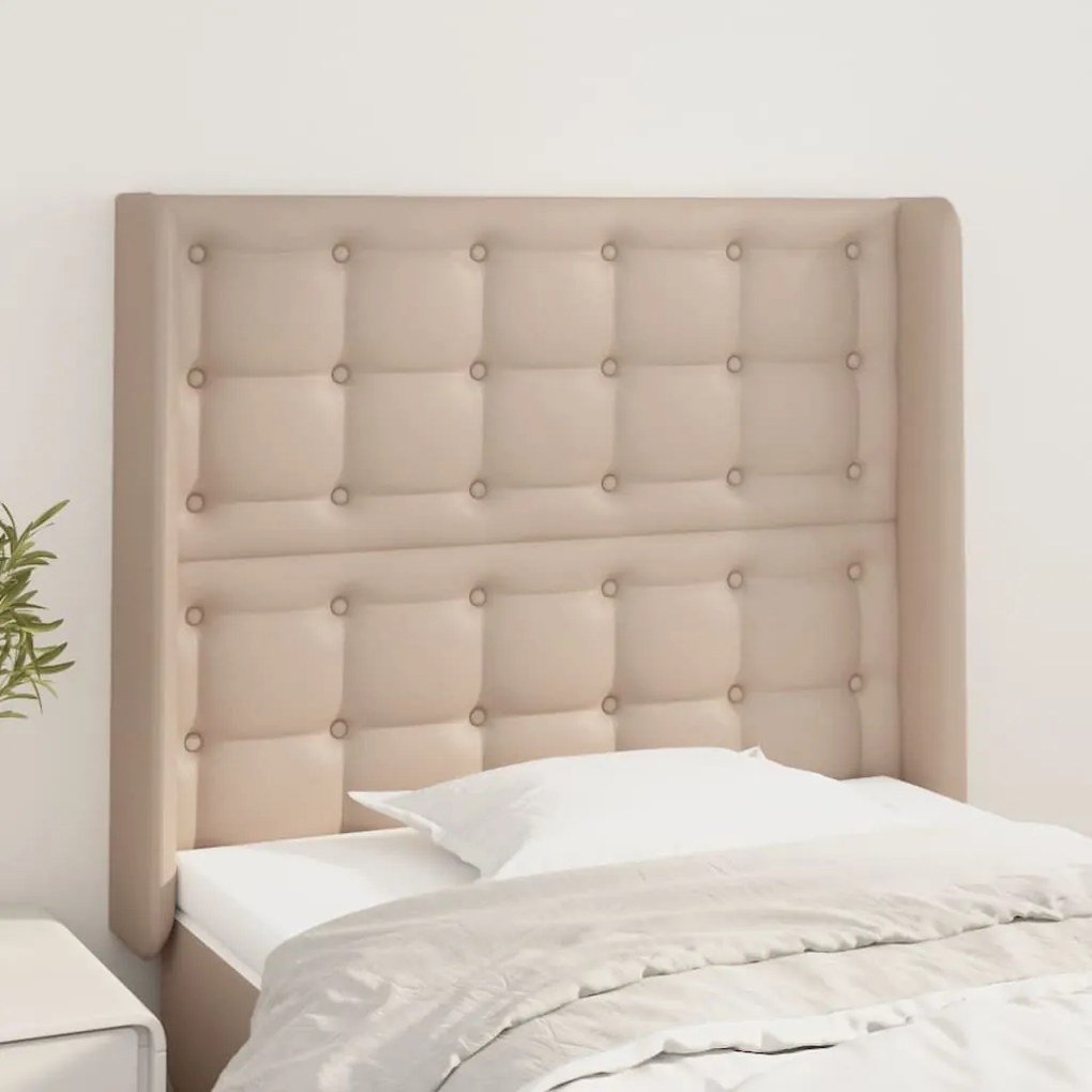 Testiera Ad Orecchio Cappuccino 93x16x118/128 Cm İn Similpelle /