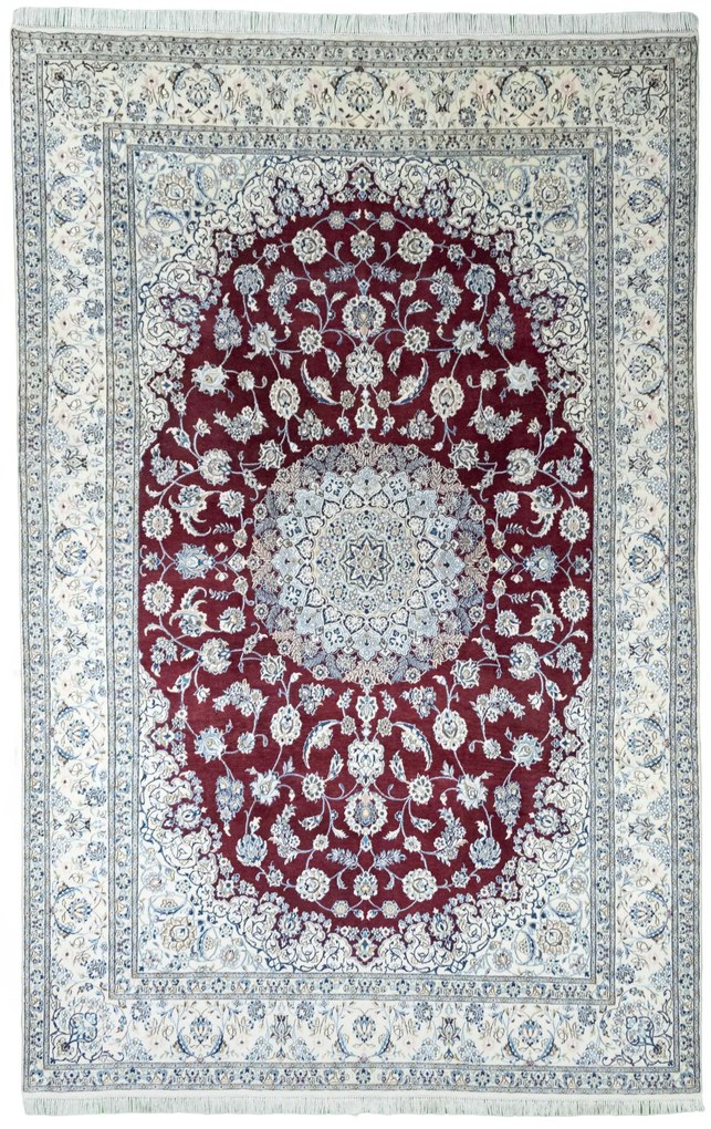 Nain Tappeto 240 x 380 Rosso (Iran) Annodato A Mano