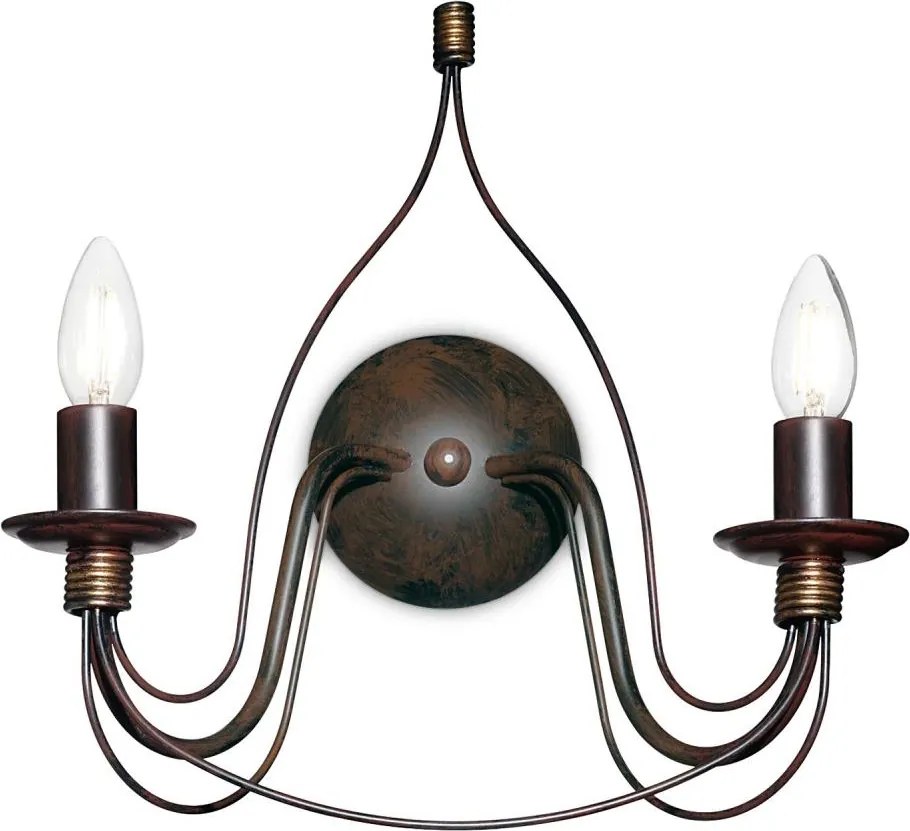 Ideal Lux - Applique da parete CORTE 2xE14/40W/230V, finitura rame