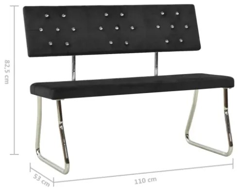 Panca 110 cm in Velluto Nero