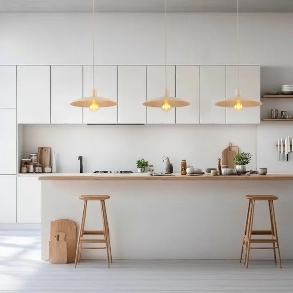 Lampadario a sospensione con filo ASTRA 1xE27/15W/230V diametro 41 cm beige