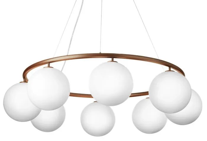 Nuura - Miira 8 Circular Lampadario Scuro Bronzo/Opale White