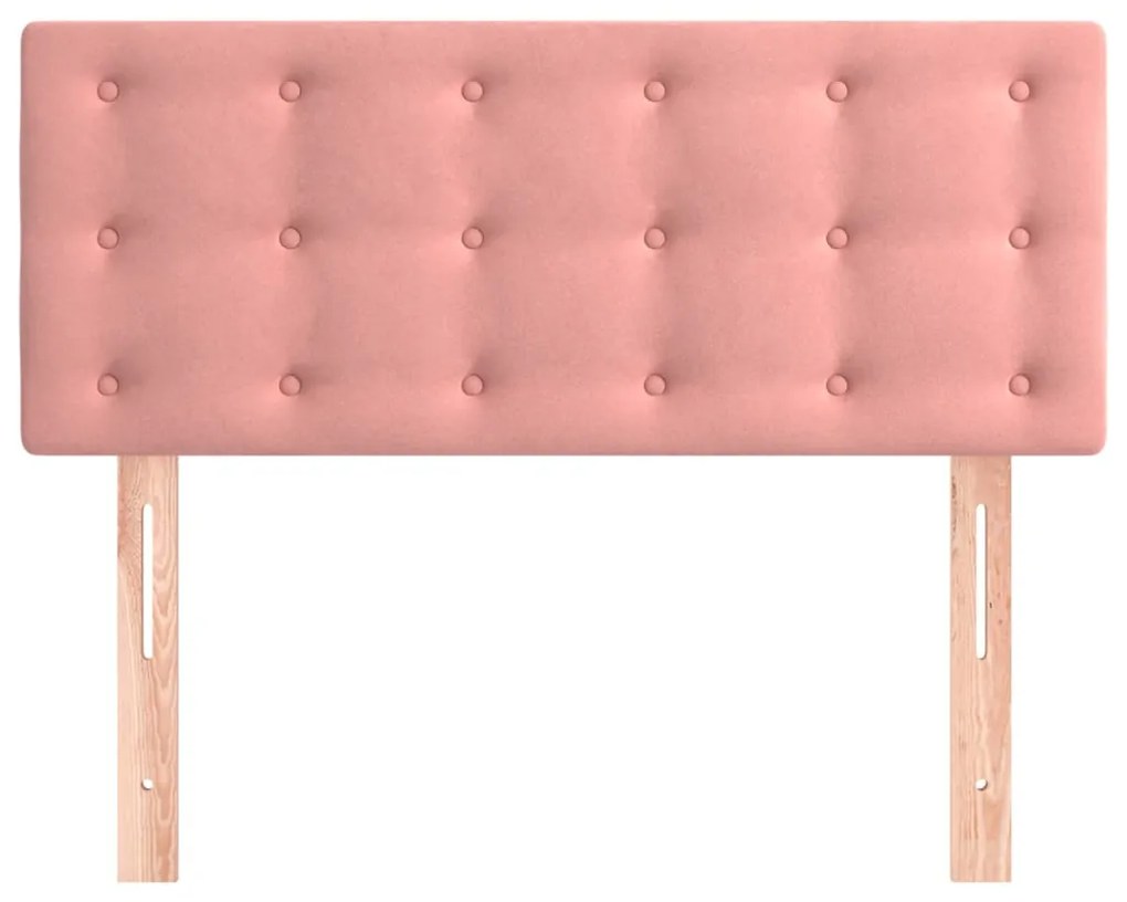 Testiera rosa 100x5x78/88 cm in velluto