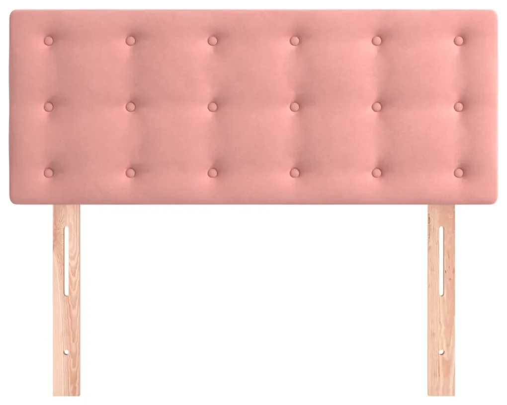 Testiera rosa 100x5x78/88 cm in velluto