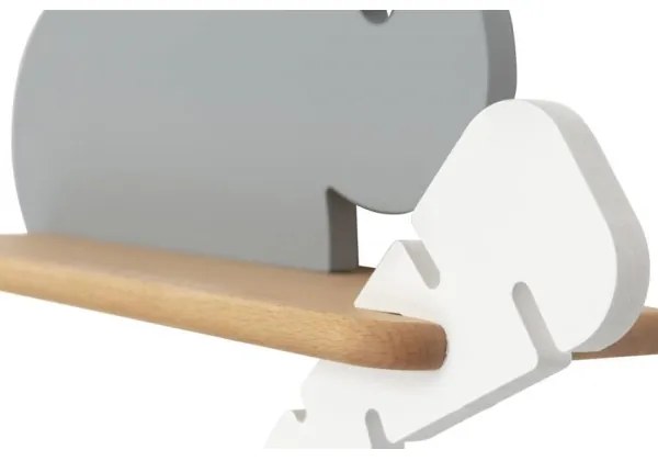 Applique LED per bambini con mensola RABBIT LED/4W/230V grigio/bianco/legno