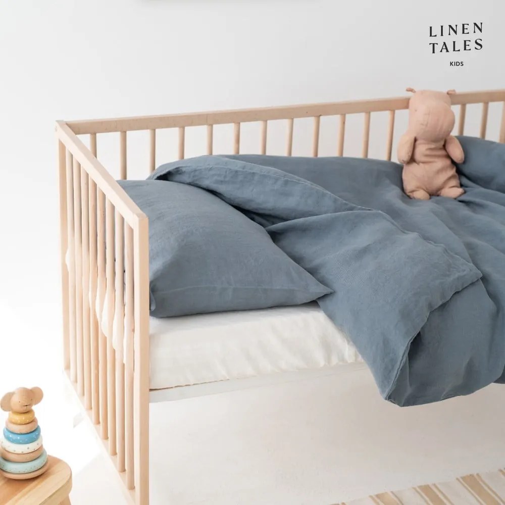 Biancheria da letto per bambini per letto singolo 140x200 cm Blue Fog - Linen Tales