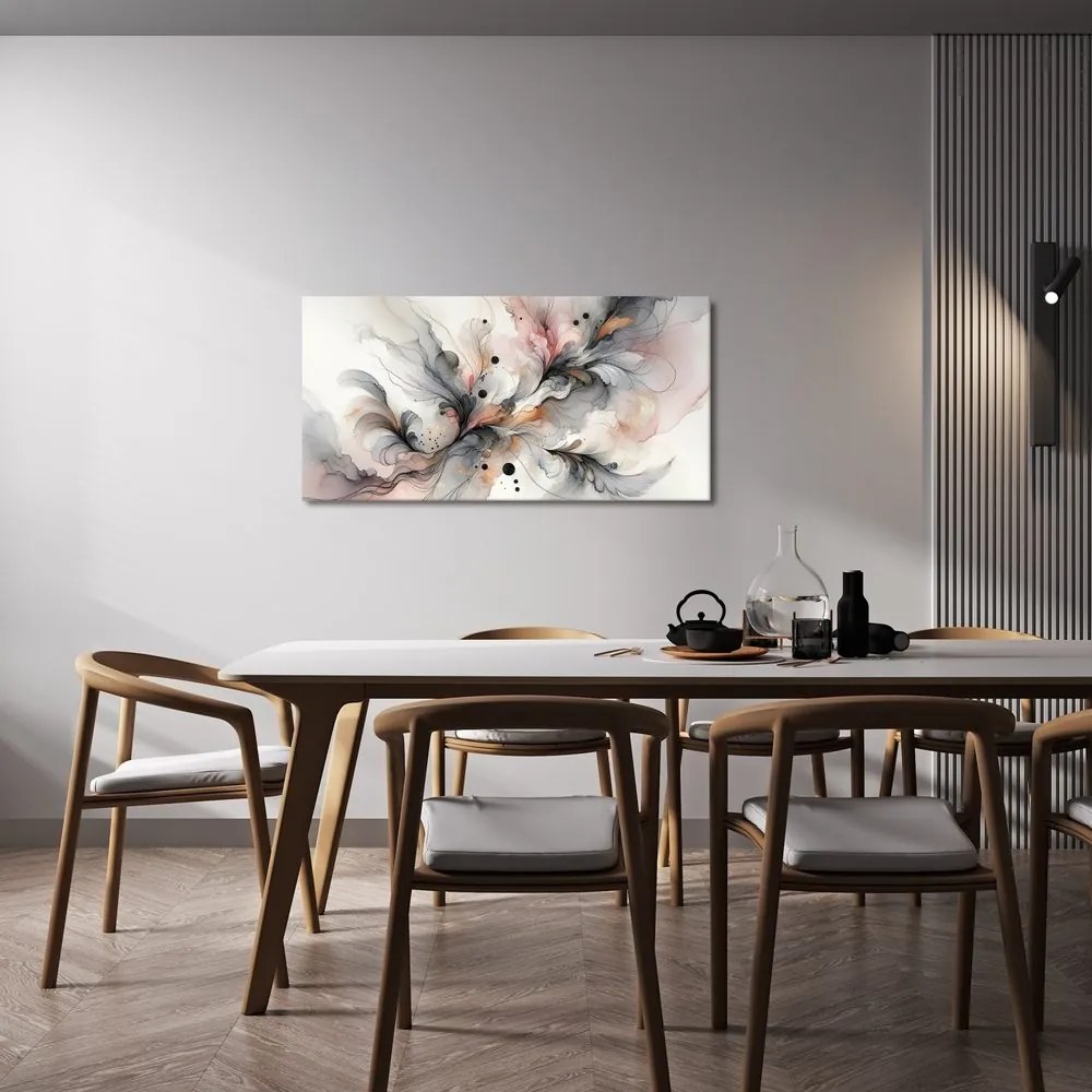 Quadro su tela – Linee floreali nella nebbia