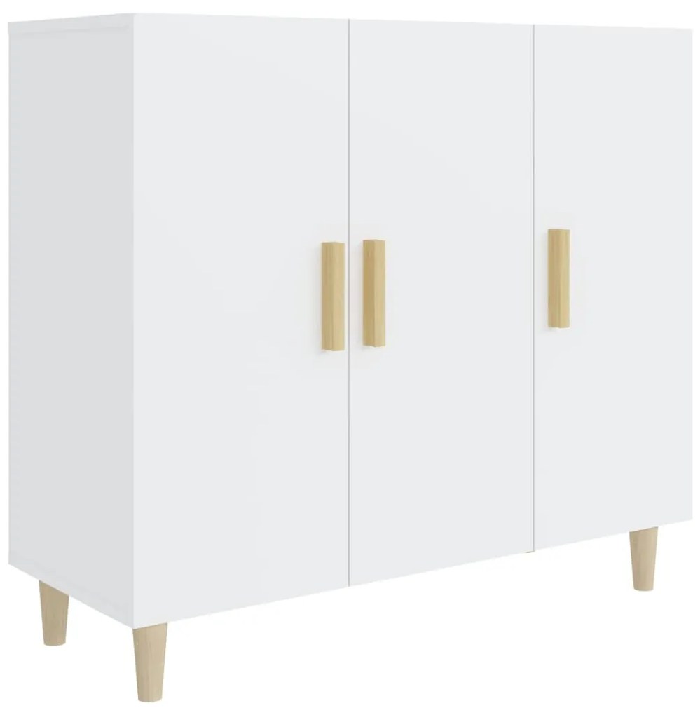 Credenza bianca 90x34x80 cm in legno multistrato