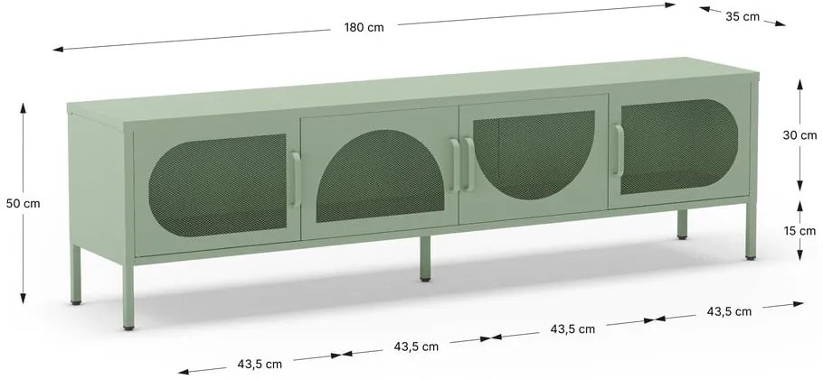 Mobile TV color menta 180x50 cm Tayra - Marckeric
