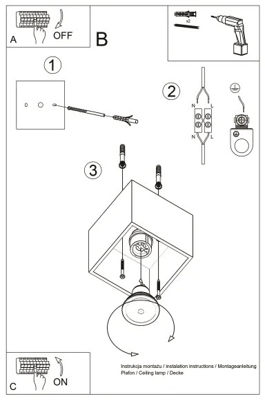 Sollux SL.0493 - Faretto QUAD 1xGU10/10W/230V legno