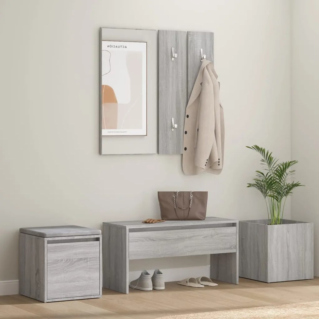 Set Di Mobili Da Corridoio Grigio Sonoma İn Legno Multistrato /