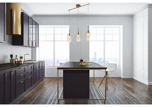 Searchlight 3303-3CP - Lampadario a sospensione con filo DUO 3xE14/60W/230V ottone