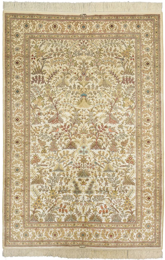 Ghom Tappeto 180x130 Beige (Cina) Annodato A Mano