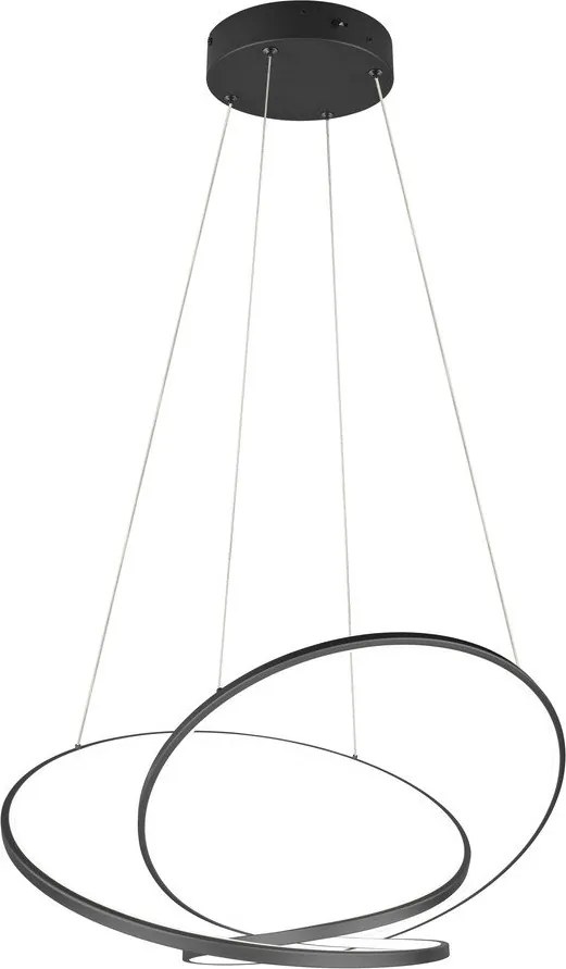 Lampadario dimmerabile LED nero opaco Darvin - Trio