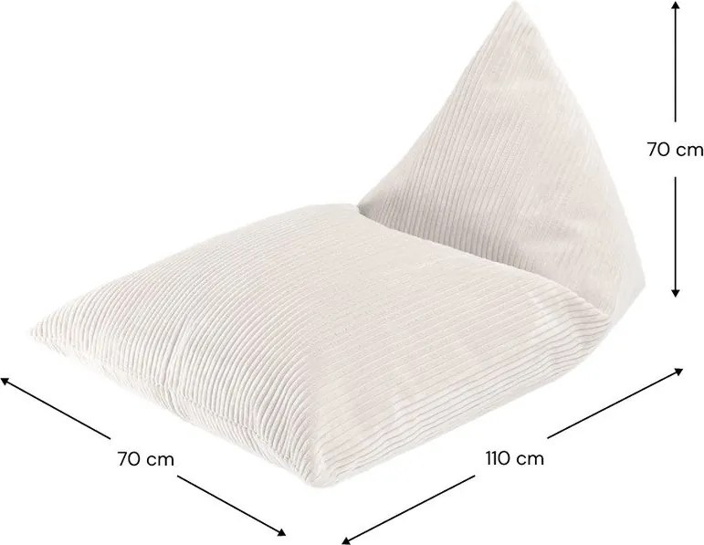 Pouf a sacco per bambini color crema con rivestimento in velluto a coste Big Lounger – Wigiwama