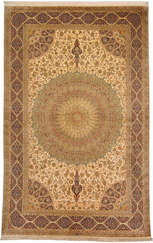 Cashmere Silk Tappeto orientale 280x180 Beige (Indian) Annodato A Mano